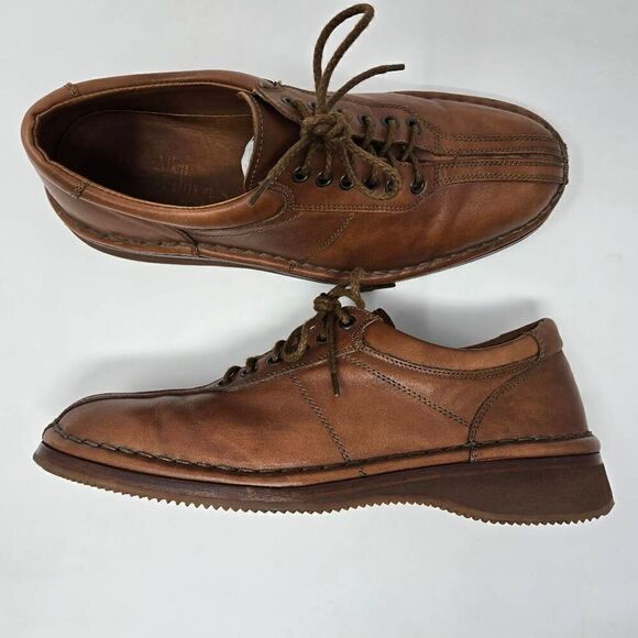 ALLEN EDMONDS TORINO ITALY SPLIT TOE OXFORD SHOES BROWN LEATHER MENS 7.5 D - Picture 1 of 8